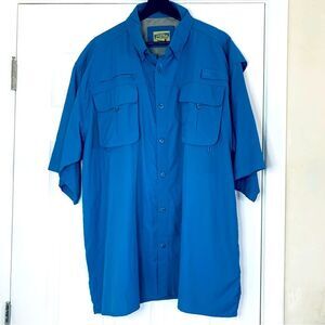 NWT Guide's Choice Blue Short Sleeve Button-Down PFG Fishing/Boating Shirt | 2XL